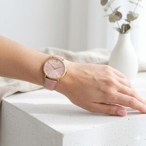 Larsson & Jennings Pink Leather / Rose Gold Lugano Minimalist Watch | Swiss Made